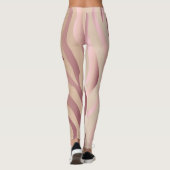 Roos Goud, Ivoor & Roze Strepen Mode Leggings (Achterkant)