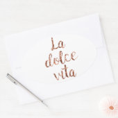 Roos goud La Dolce Vita Ovale Sticker (Envelop)