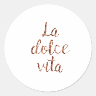 Roos goud La Dolce Vita Ronde Sticker