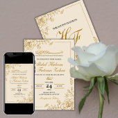 Roos Goud Lijst Elegant White Paper Modern Nikah Kaart