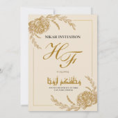Roos Goud Lijst Elegant White Paper Modern Nikah Kaart (Achterkant)