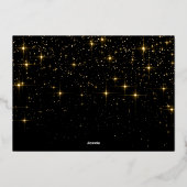 Roos goud met kerstfeestjes folie feestdagenkaart (Achterkant)