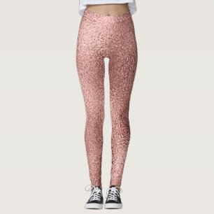 Roos Goud Metallic:  glans. Leggings
