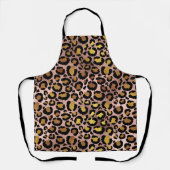 Roos Goud Metallic Leopard Spots Fur Schort (Voorkant)