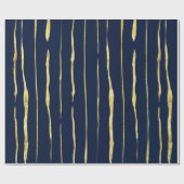 Roos-goud & Midnight-blauw Abstracte Stripes Cadeaupapier (Vlak)