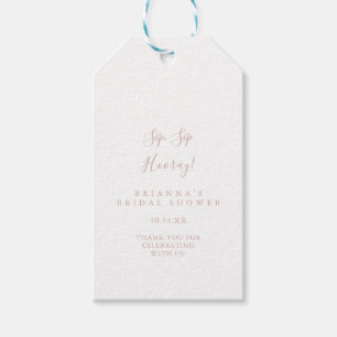 Roos Goud Minimalistisch SIP Hooray Vrijgezellenfe Cadeaulabel