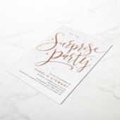 Roos Goud Modern Script Elke Leeftijd Verrassingsf Folie Uitnodiging (Gedraaid)