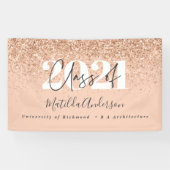 Roos goud modern script stijlvol afstuderen banner (Horizontaal)