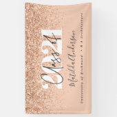 Roos goud modern script stijlvol afstuderen banner (Verticaal)