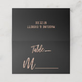 Roos Goud Modern Typografie Zittafel Nummer (Buitenkant ongevouwen)