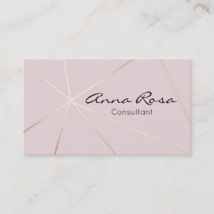 *~* Roos Goud Moderne Folie Trendy Roze Geometrisc Visitekaartje