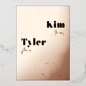 Roos goud moderne gedurfde typografie elegante bru folie uitnodiging (Voorkant)