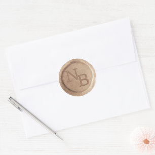  Roos Goud Monogrammed Wax Seal Sticker