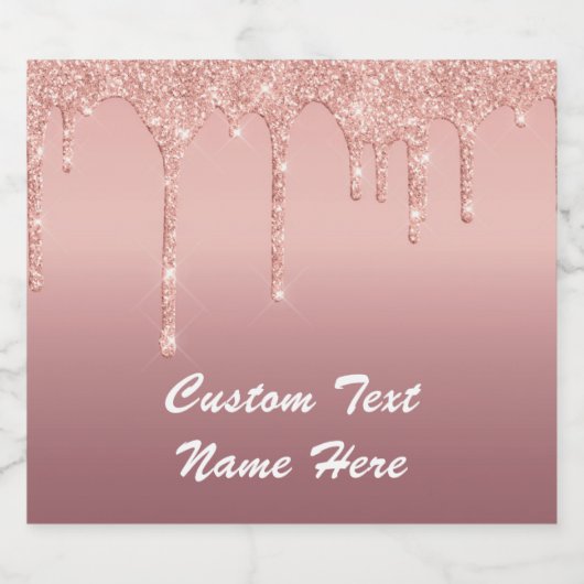 Roos Goud Mousserende Wijn Label Gepersonaliseerde Sparkling Wijnetiket (Enkel label)