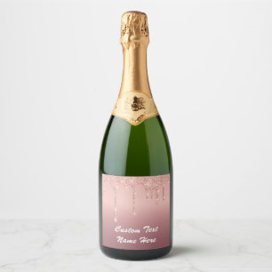Roos Goud Mousserende Wijn Label Gepersonaliseerde Sparkling Wijnetiket