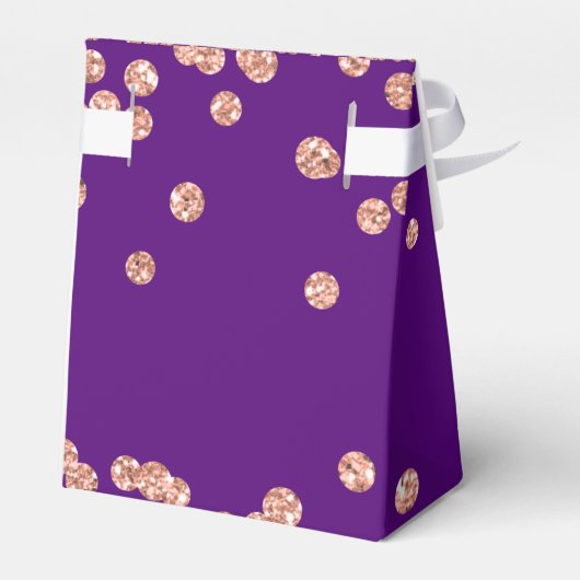 Roos Goud Paarse 40e Verjaardag Dank u Confetti Bedankdoosjes (Achterkant)