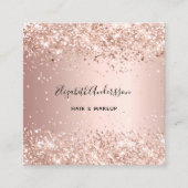 Roos Goud Profiel Foto QR Code Vierkante Visitekaartje (Voorkant)