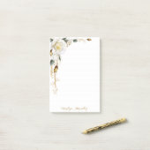 Roos Goud Romantisch Bloemen Ruled Post-it® Notes (Op bureau)