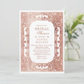 Roos goud romantisch   vrijgezellenfeest kaart (Staand voorkant)