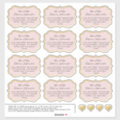 Roos Goud Roze Adres Stickers Beugel Vorm (Vel)