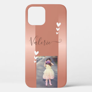 Roos Goud  Roze Blush Fotosjabloon iPhone 12 Hoesje