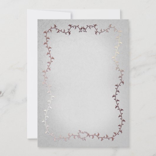 Roos Goud Roze Botanische Bladeren Storybook Bruil Kaart (Achterkant)