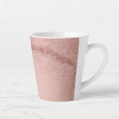 Roos Goud Roze Glitter Latte Mok (Rechts)