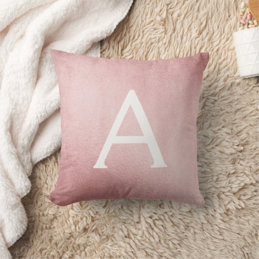 Roos Goud Roze Monogram Naam & Initiaal Kussen (Deken)