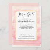 Roos Goud Roze Ombre Girly Baby shower Kaart (Voorkant / Achterkant)