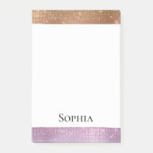 Roos Goud Roze Paarse Sparkle Post-it® Notes (Voorkant)