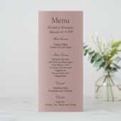 Roos Goud Roze Trendy Modern Wedding Menu (Staand voorkant)