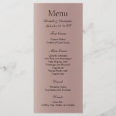 Roos Goud Roze Trendy Modern Wedding Menu (Voorkant)