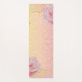 Roos Goud & Roze Waterkleur Mandala Yogamat (Voorkant)