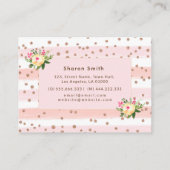 Roos Goud Roze Witte Glitter Trendy Visitekaartje (Achterkant)
