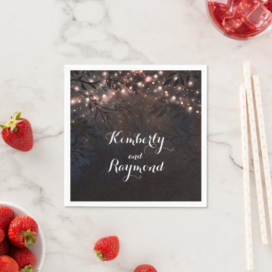 Roos Goud Rustiek Land Nacht Bruiloft Servet (Insitu)