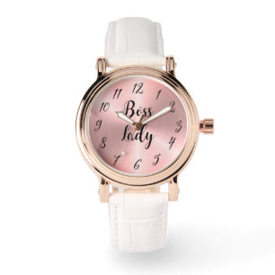 Roos Goud Slanke Ombre Roze Boss Lady Horloge