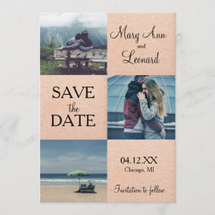 Roos goud Sparen de datum fotokaart Save The Date