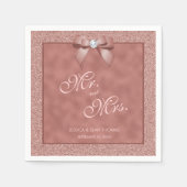 Roos Goud & Stijlvolle Glitter Bruiloft Servet (Voorkant)