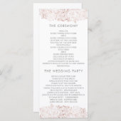 Roos Goud & Wit | Chique bloemenbruiloft programma (Voorkant / Achterkant)