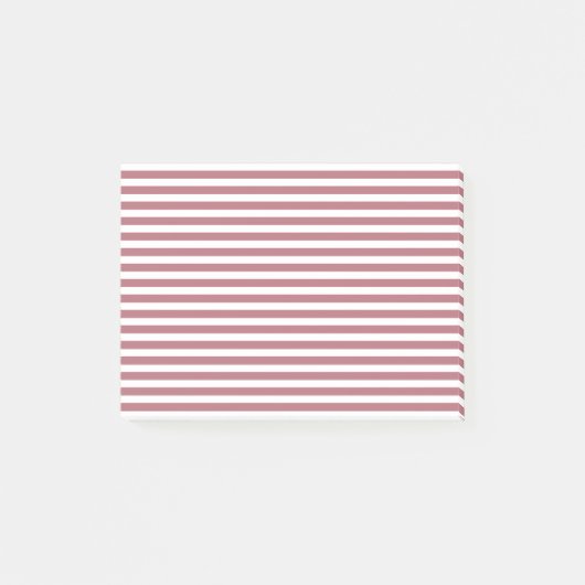 Roos goud wit eenvoudig horizontaal gestreept post-it® notes (Voorkant)