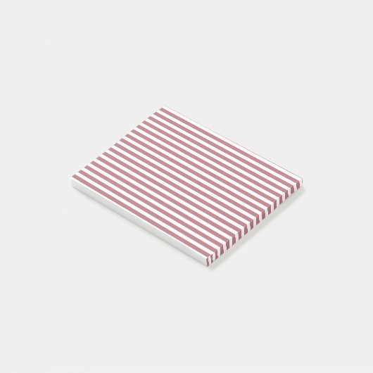 Roos goud wit eenvoudig horizontaal gestreept post-it® notes (Schuin)