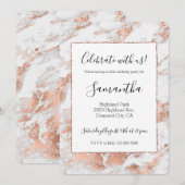 Roos Goud Wit Glitzy Marmeren Verjaardag Kaart (Voorkant / Achterkant)