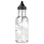 Roos Goud Wit Marmer Beste Sjabloon Monogram Waterfles (Rechts)