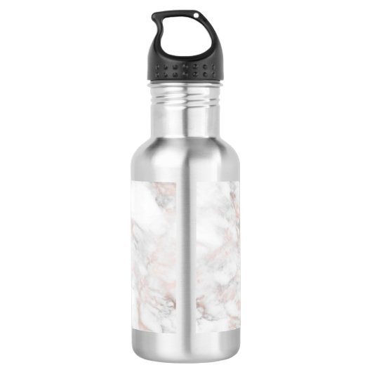 Roos Goud Wit Marmer Beste Sjabloon Monogram Waterfles (Achterkant)