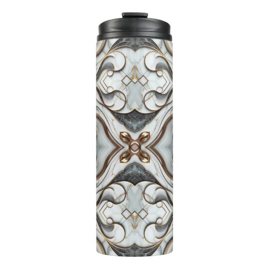 Roos Goud Wit Marmer Luxe Glam Thermosbeker (Voorkant)