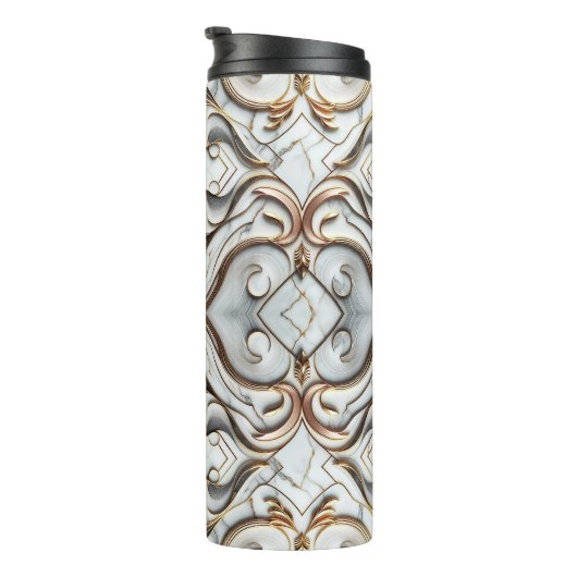 Roos Goud Wit Marmer Luxe Glam Thermosbeker (Geroteerd rechts)