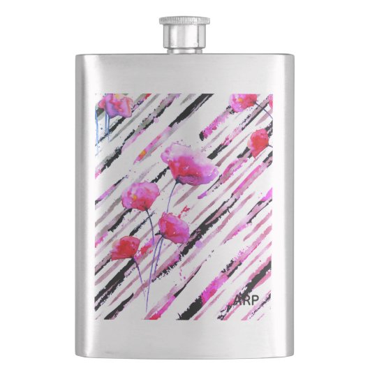*~* Roos Goud Wit Roze Lavendel Poppy Pattern Flacon (Voorkant)