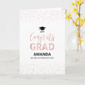 Roos Goud & Witte Confetti Gefeliciteerd Afstudere Kaart (Gele Bloem)