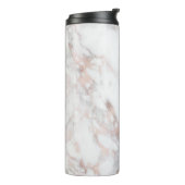 Roos-goud & witte faux marmer Stone Thermosbeker (Gedraaid links)