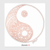 Roos Goud Yin Yang Doodle Art Patterns Sticker (Vel)